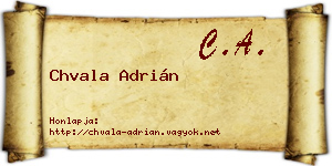 Chvala Adrián névjegykártya